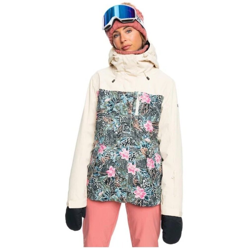 NWT Roxy Cream Floral Jetty 3 in 1 Snow Jacket, Size XS